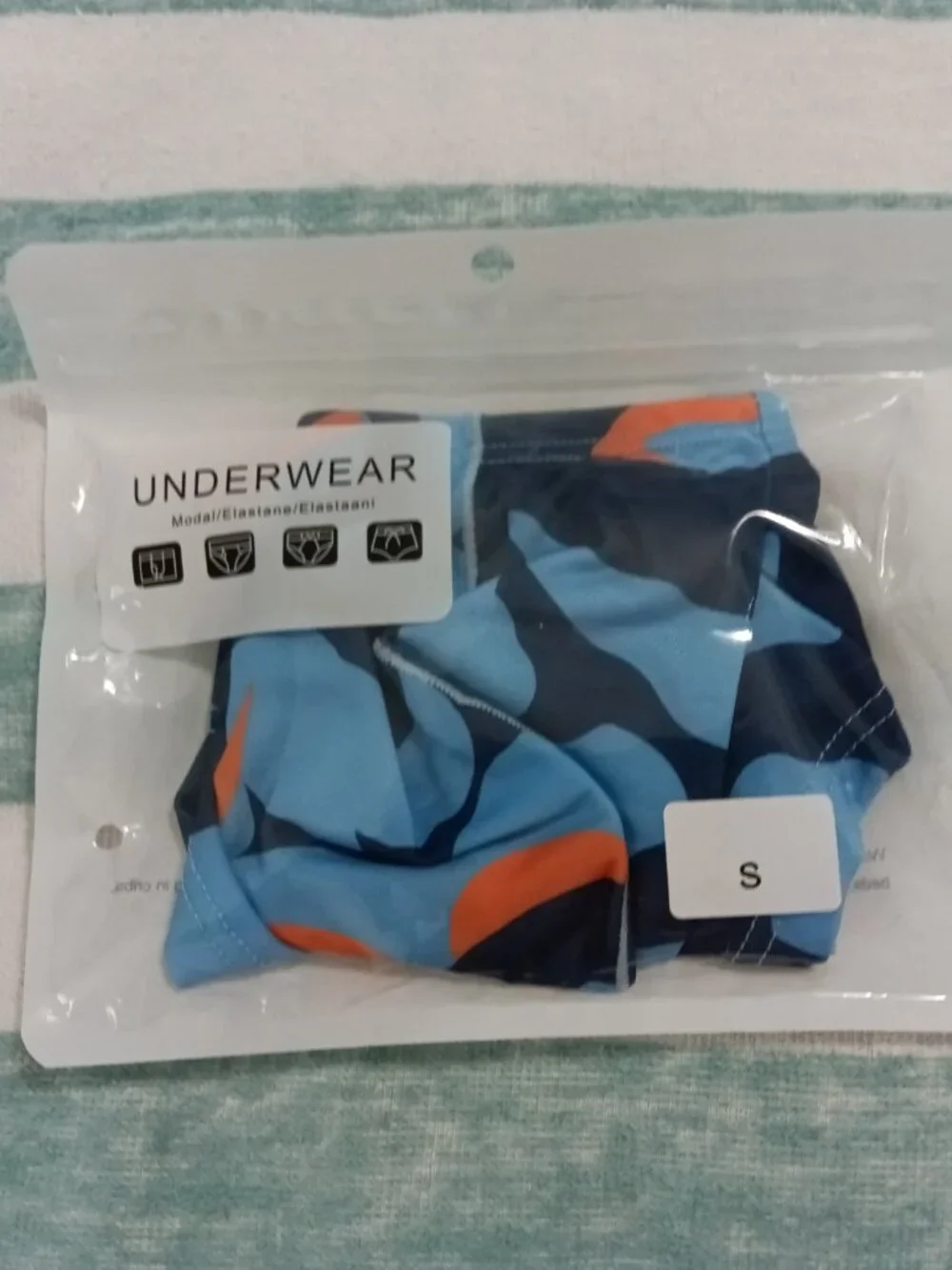 NIB ASIAN MADE CHEEKY UNDERWEAR, BLUES PATTERN, SIZE SMALL (28